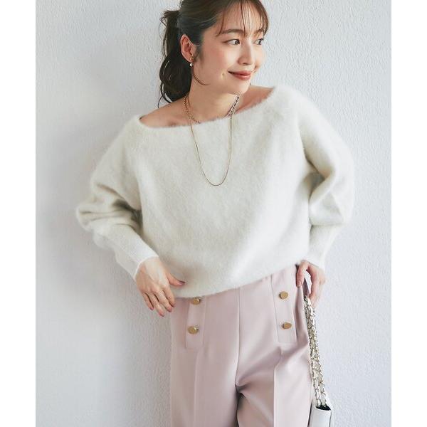 miki監修ラメヘアリーオフショルニットをチェック｜ウール・カシミヤ混